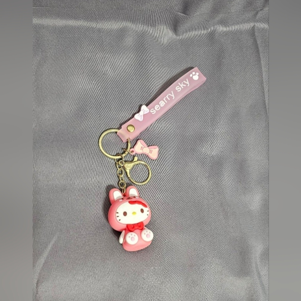 Cute Pink Hello Kitty Keychain